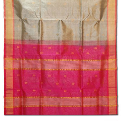 "Grey color Venkatagiri cotton Silk (seico) Saree -HSNM-36 - Click here to View more details about this Product